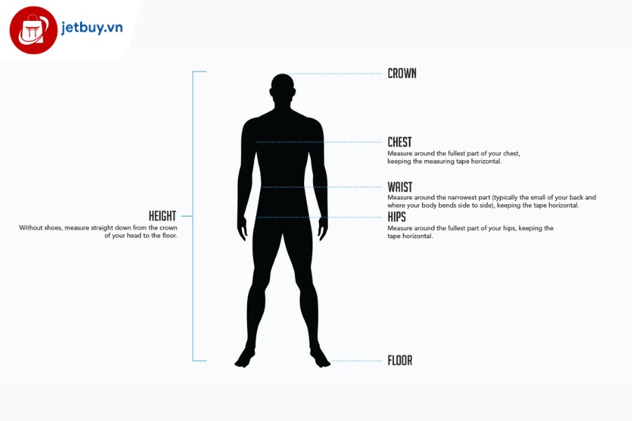 Hướng dẫn đo để chọn bgản size quần áo Puma phù hợp